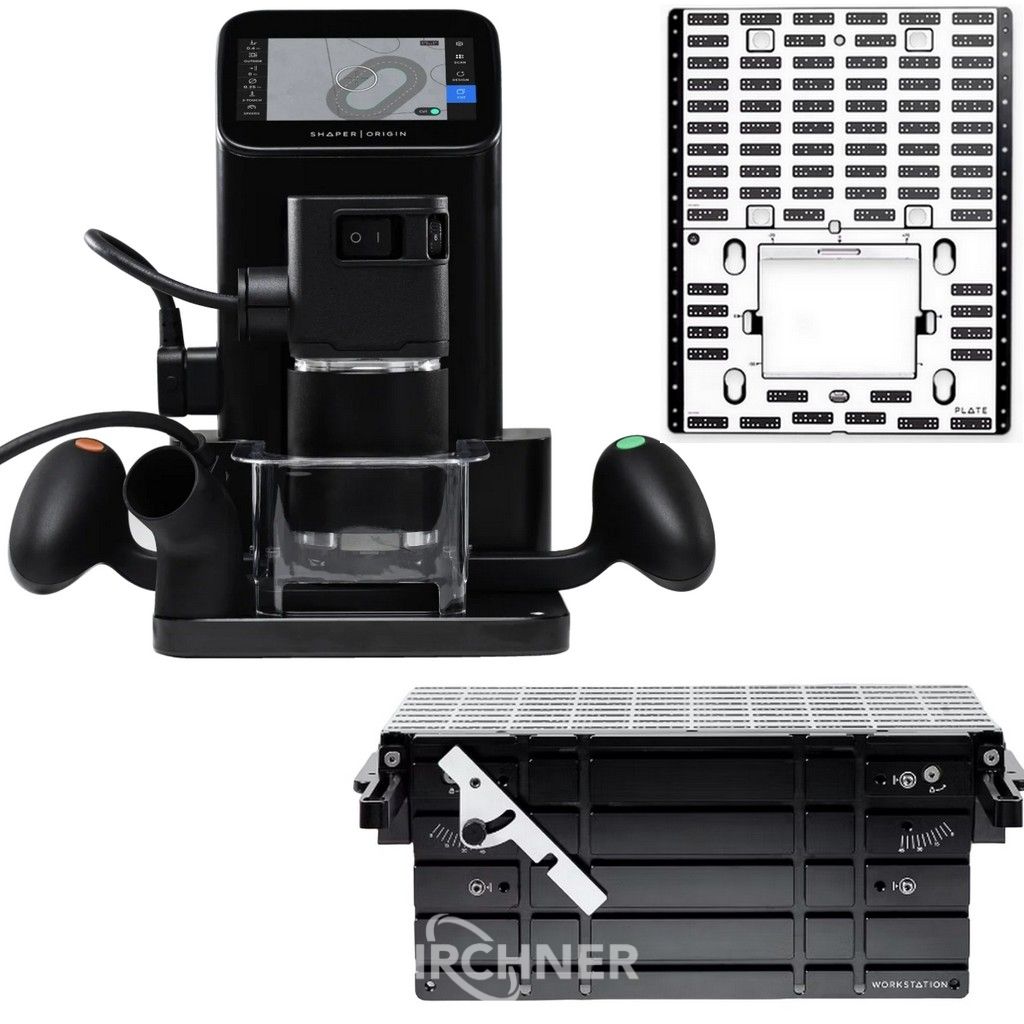 Hand-guided CNC milling machine + workstation + plate